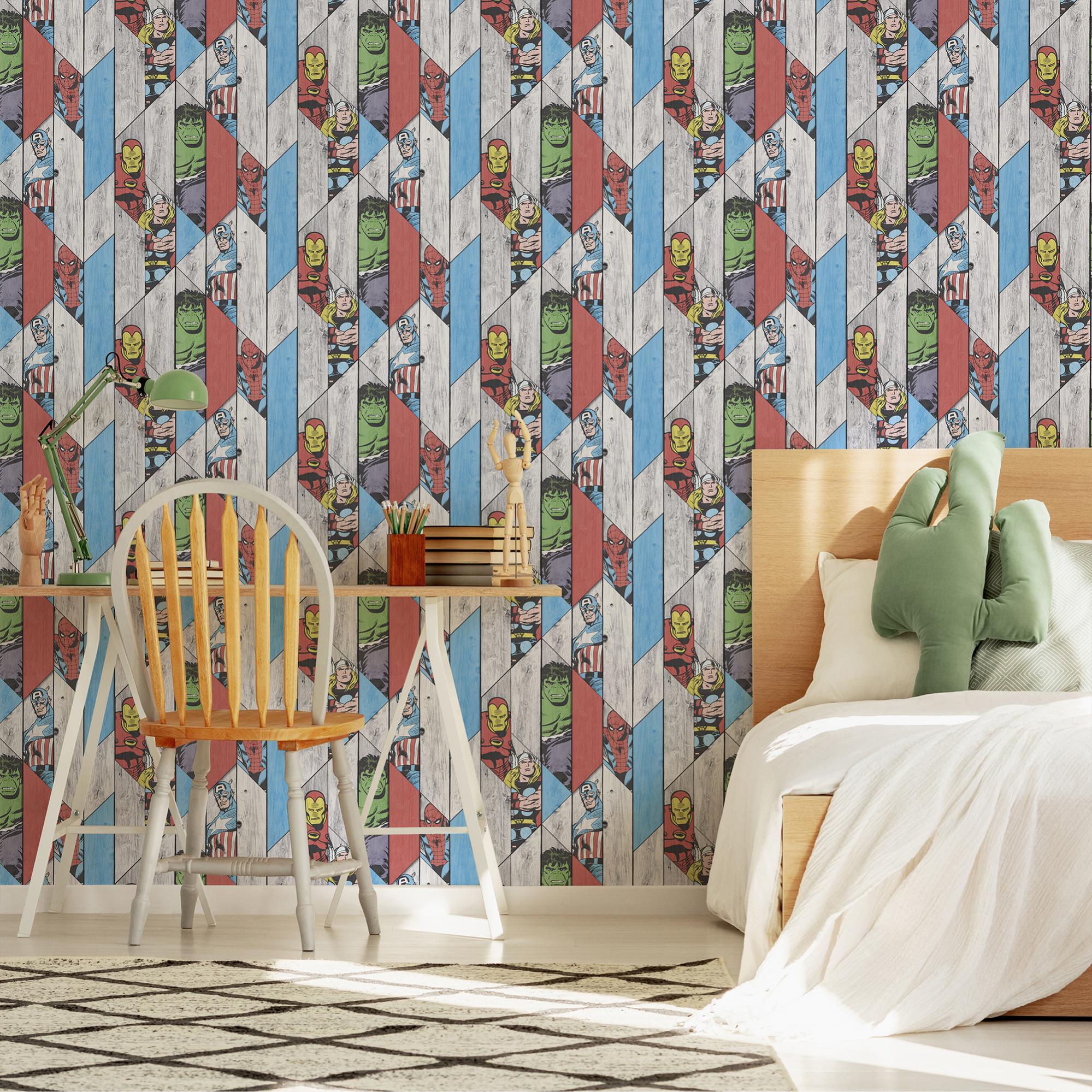 Papier Peint Marvel Wood Panel Leroy Merlin