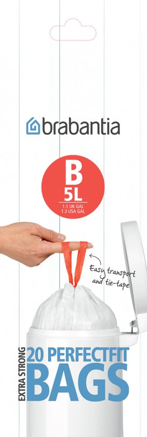 Brabantia 6 Rouleaux De 20 Sacs Poubelle Perfectfit Code H 50-60l