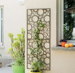 Panneau décoratif extérieur en métal H. 144 - 180cm - Motif végétal