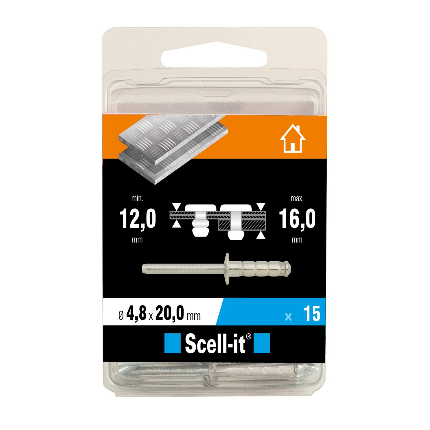 Lot de 15 rivets aluminium Diam.4.8 SCELLIT Leroy Merlin