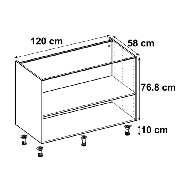 Caisson de cuisine bas DELINIA ID, blanc H.76.8 x l.120 x P.58 cm | Leroy  Merlin