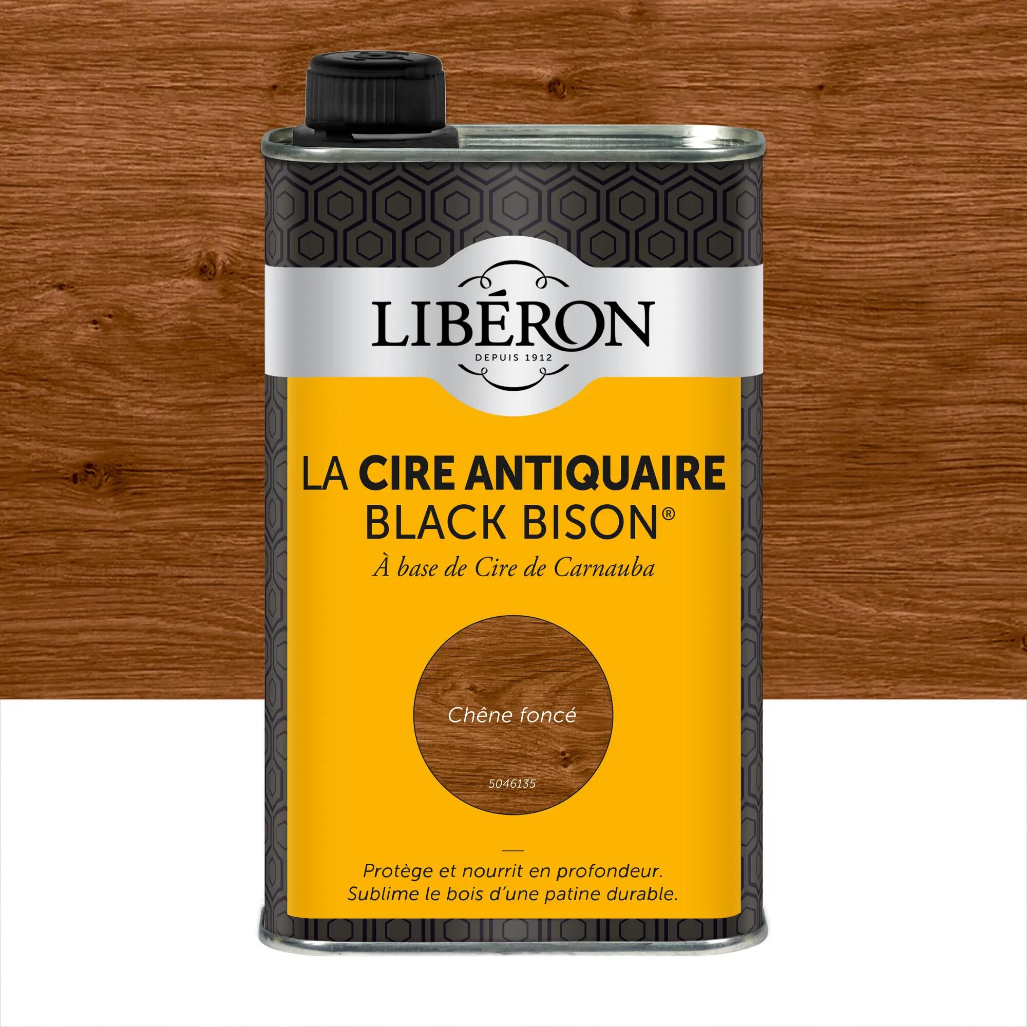 Cire liquide meuble et objets Antiquaire black bison® LIBÉRON, chêne foncé  0.5 l