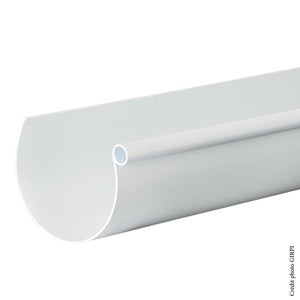 Tube de descente de gouttière PVC blanc Ø80 pré-manchonné - Longueur 4m  pour mobilhome