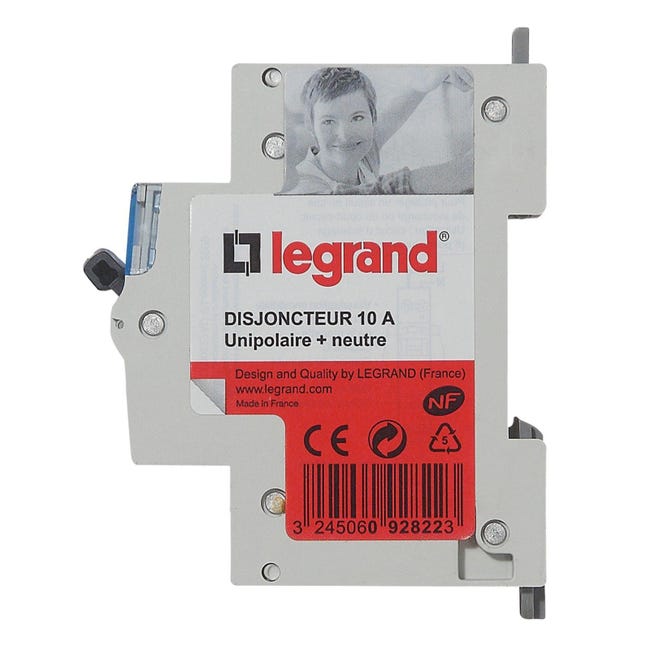410760, Disjoncteur Legrand 10A, Tension 230V c.a.