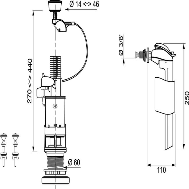 Mécanisme complet WC simple chasse d'eau tirette - WIRQUIN - Mr Bricolage