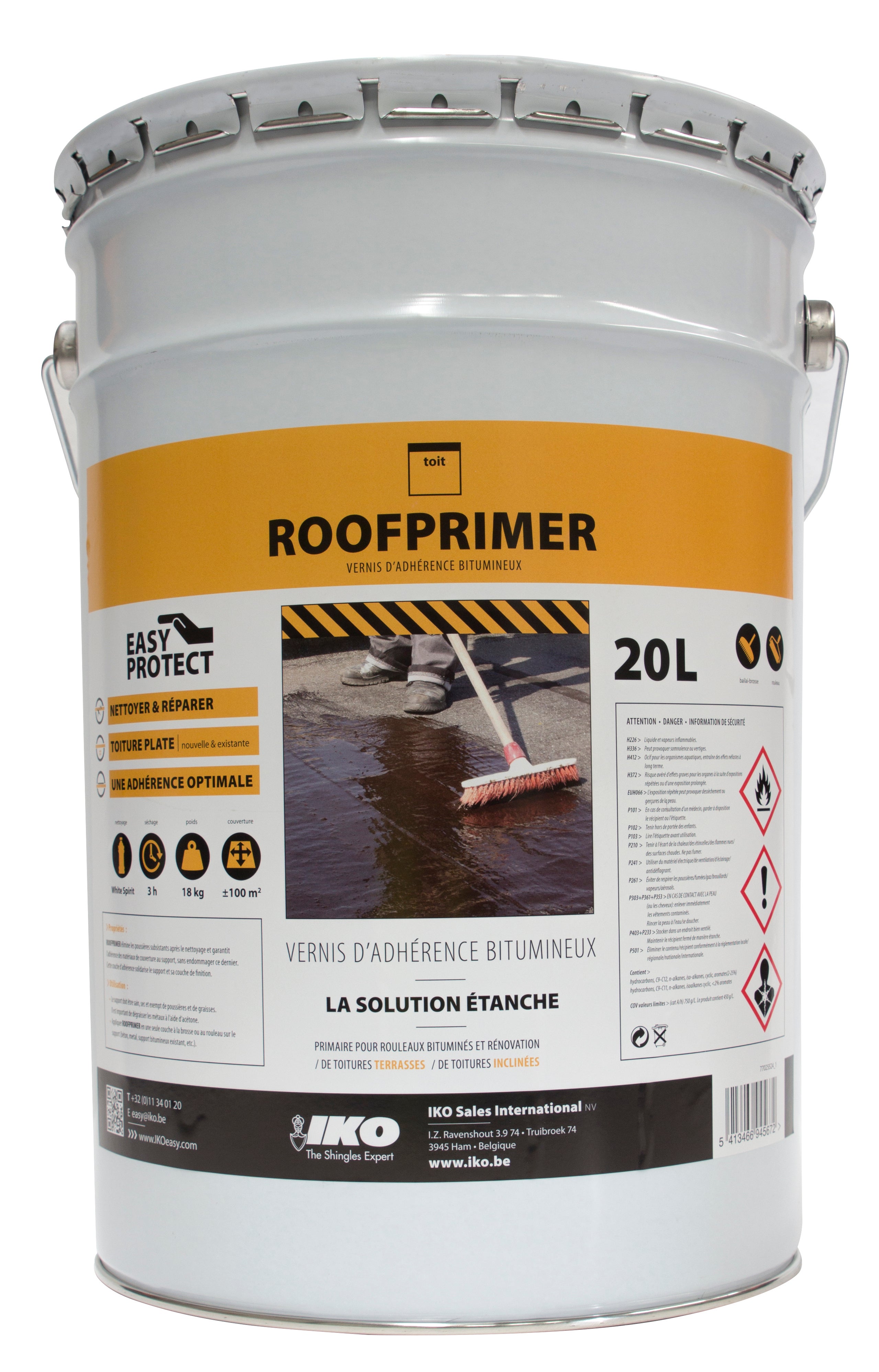 Primaire D'accrochage IKO Roofprimer 20 L Noir | Leroy Merlin