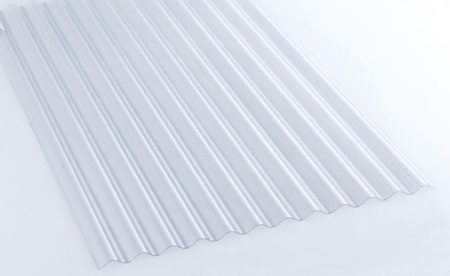 Plaque de toiture petite onde pvc transparent l.0.9 x L.2.5 m