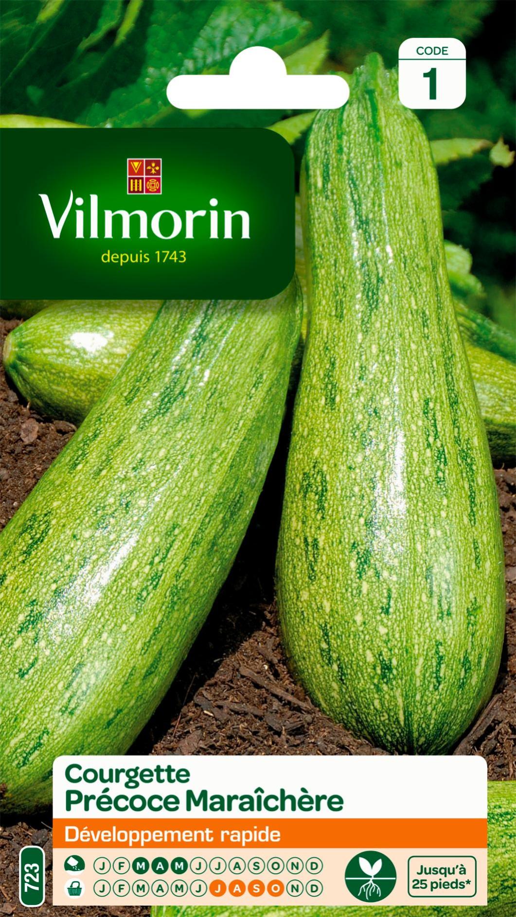 Vilmorin Graines de Légumes Courgette Verte Petite d'Alger, 5 g