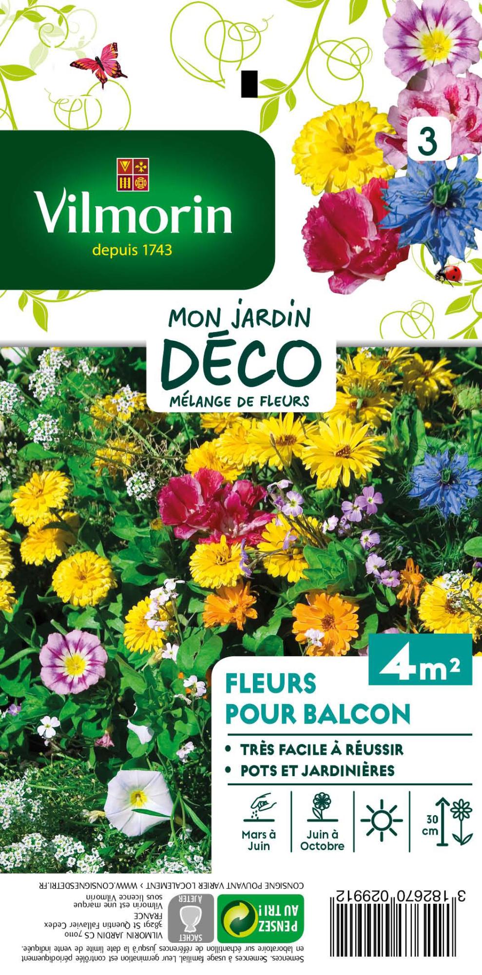 saatteppich pour Jardinière de Balcon Fleurs Fleurs Mélange