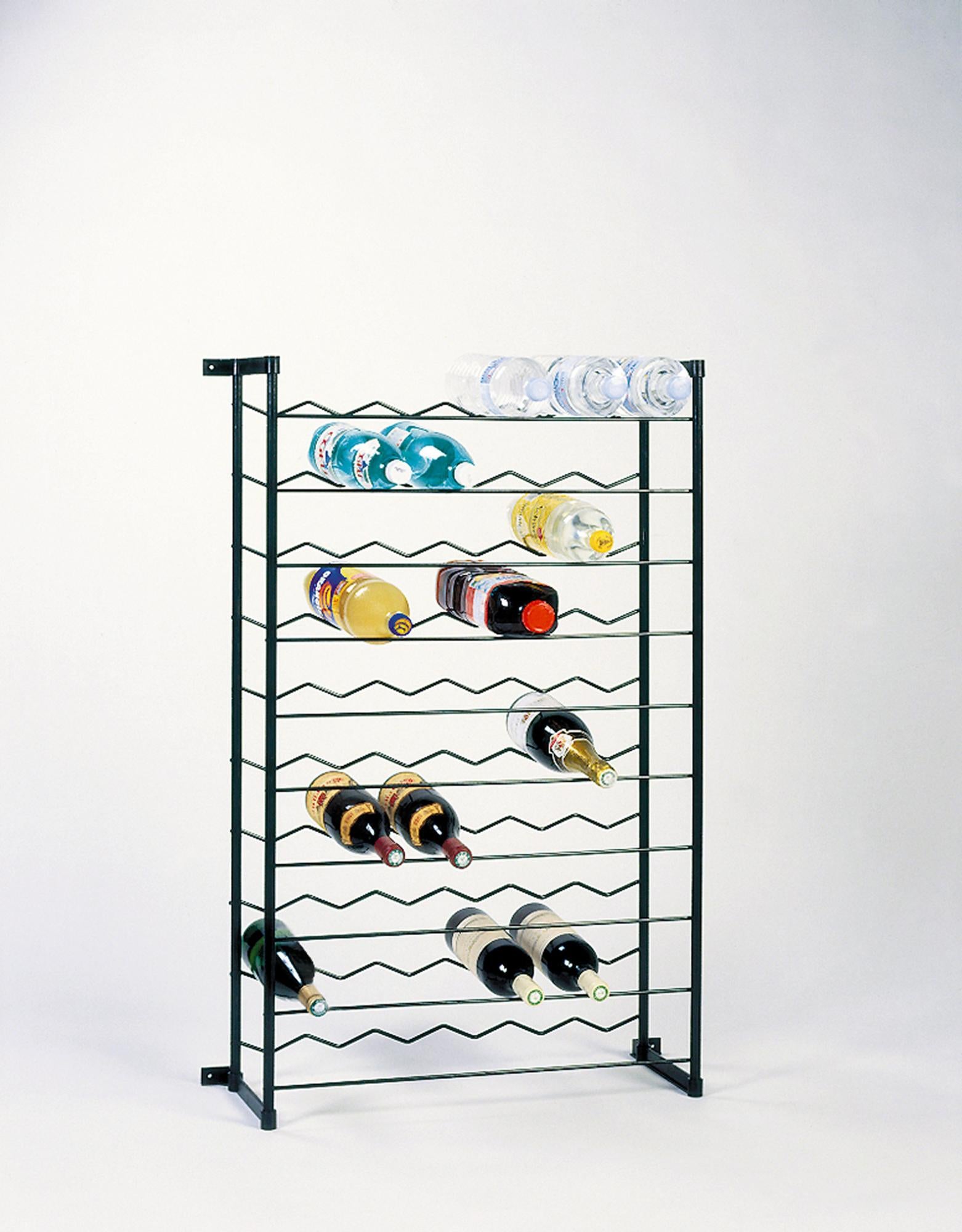 Relaxdays Range-bouteille 9 emplacements, étagère pour rangement de vin,  métal, HxLxP: 37x35x17 cm, cuisine & bar, noir