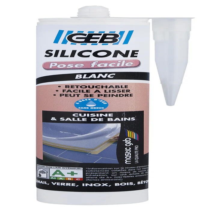 Mastic Silicone Blanc 100ml - GEB 