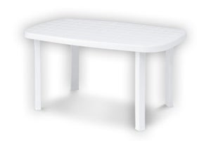 Table de jardin en plastique - 87 x 176 x H 72 cm - blanche