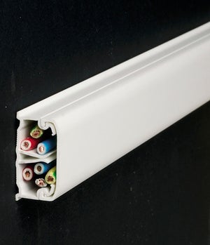 D-Line Goulotte Passe-Câble Quart de Rond, Solution Moulure sol - 22mm  (Largeur) x 22mm (Hauteur) x 1m Longueur - Blanc : : Bricolage