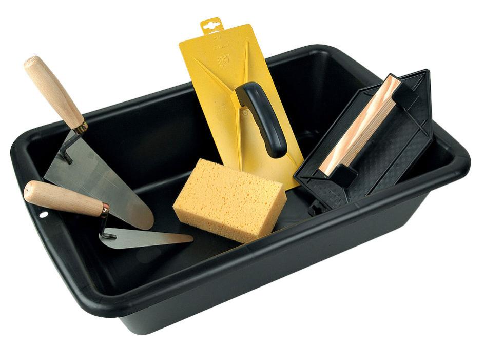Lot De Maçon Mondelin - Auge, Taloche Et Truelle - Référence MOB-970100 - Pour Enduit, Mortier Et Petit Travaux De Maçonnerie