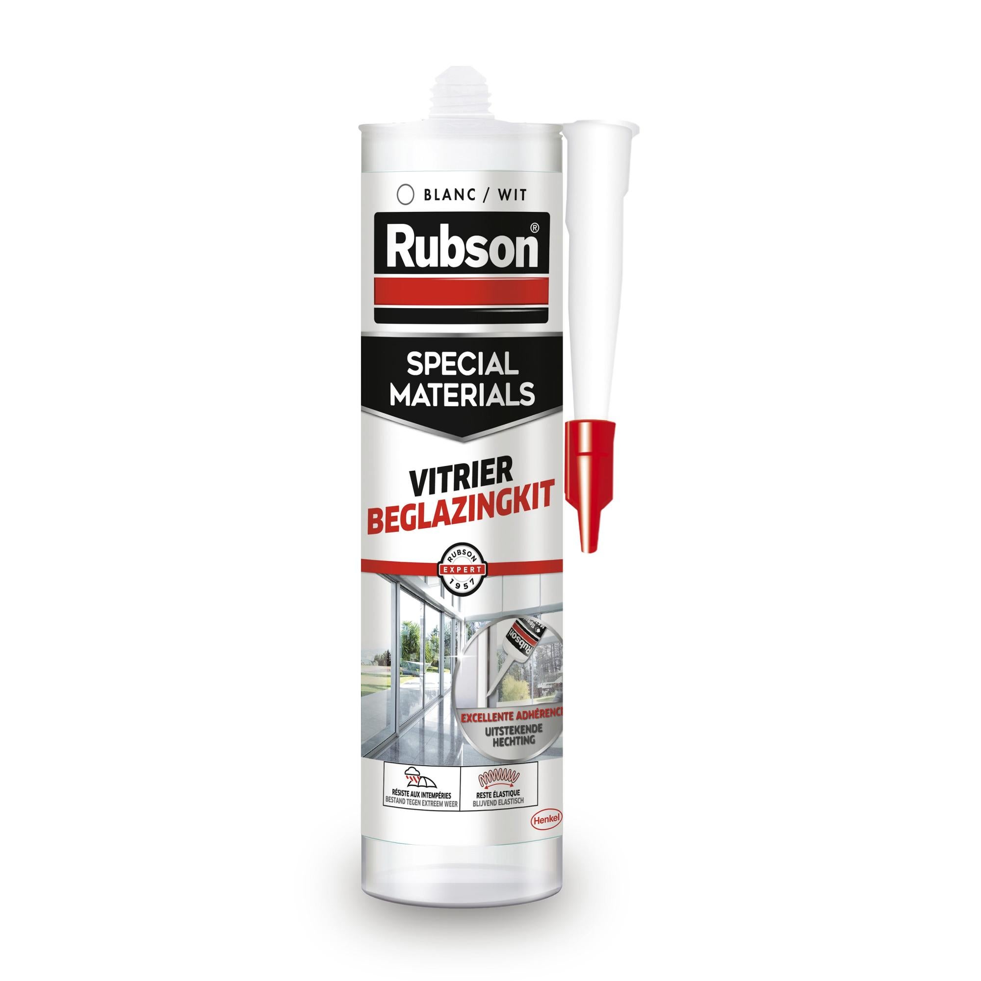 RUBSON Mastic Acrylique Murs-Fenêtres Blanc Lot de 3 cartouches 280 ML