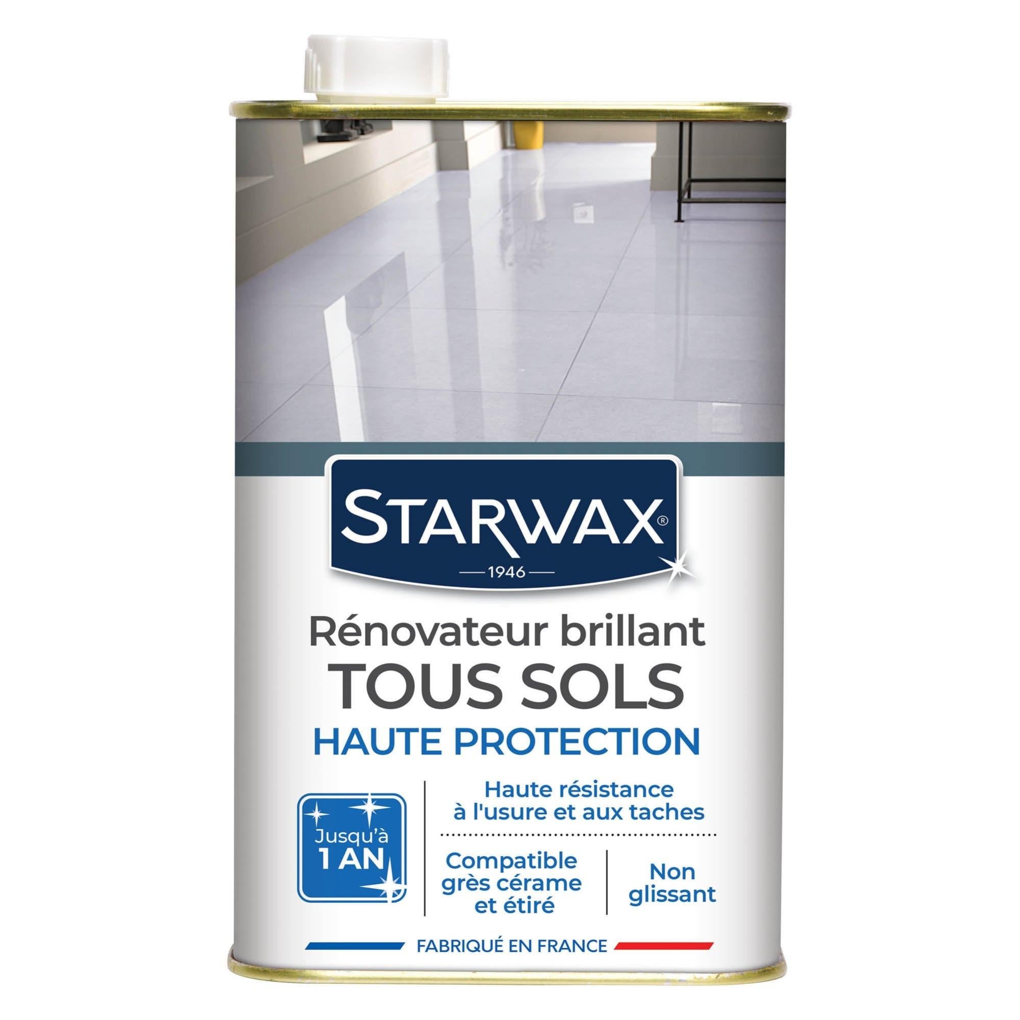 STARWAX Rénovateur Brillant Protecteur pour Parquets et Sols Stratifiés -  1L - Idéal pour Faire Briller et Protéger les Parquets - Anti-Tache et  Estompe les Rayures - quincaillerie