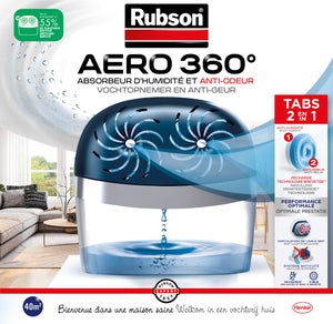 Absorbeur d'humidité aéro 360° + 1 recharge tabs 450gr RUBSON