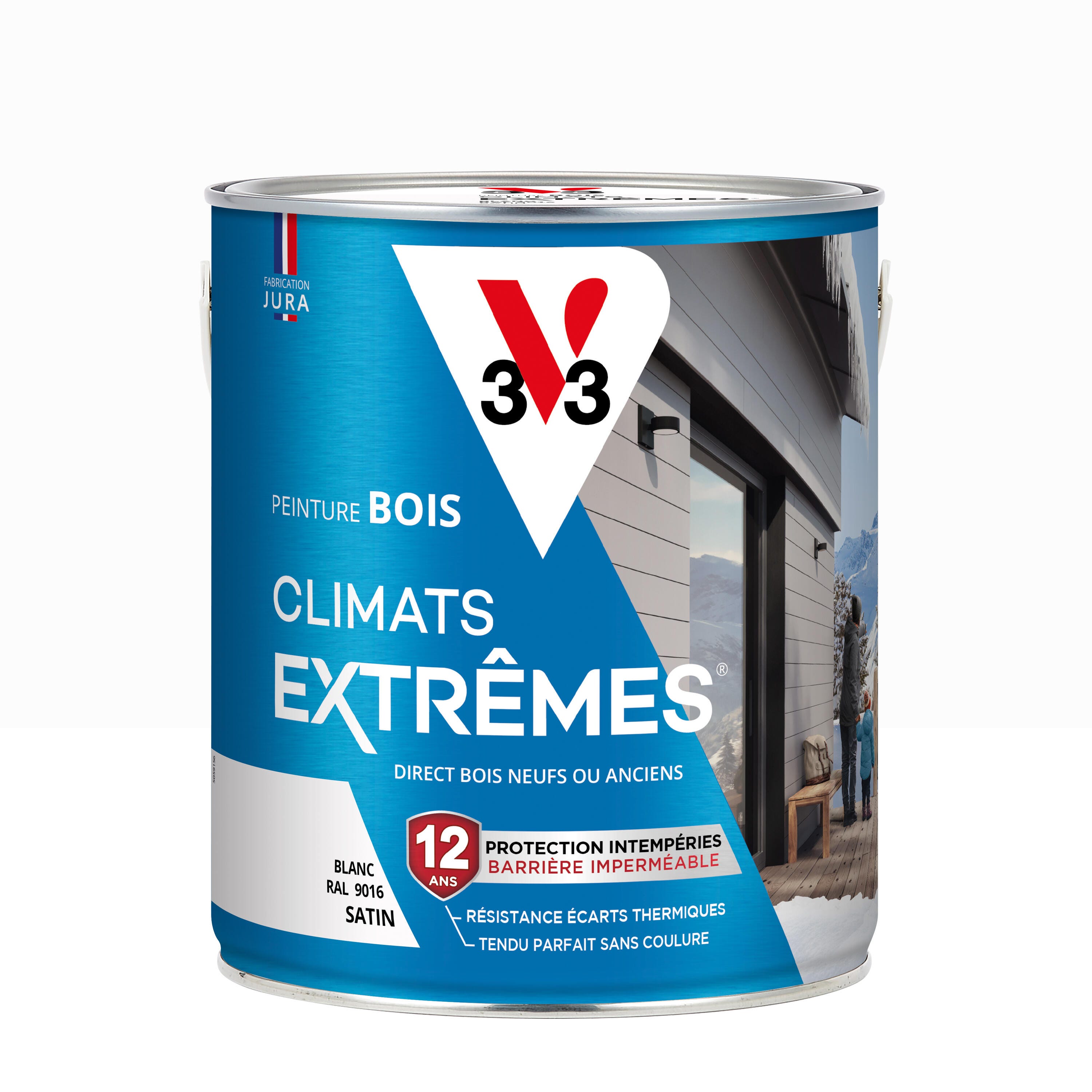 Peinture extérieure bois Climats extrêmes® V33 blanc satiné 2.5l
