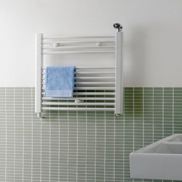 Sèche-serviettes eau chaude DELTACALOR, 598 W, H.120 x l.60 cm Recto d  blanc