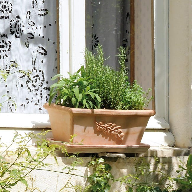Jardinière terre cuite élégants pour vos espaces extérieurs - Amadera  Taille 62 cm x 36 cm x 25 cm de haut