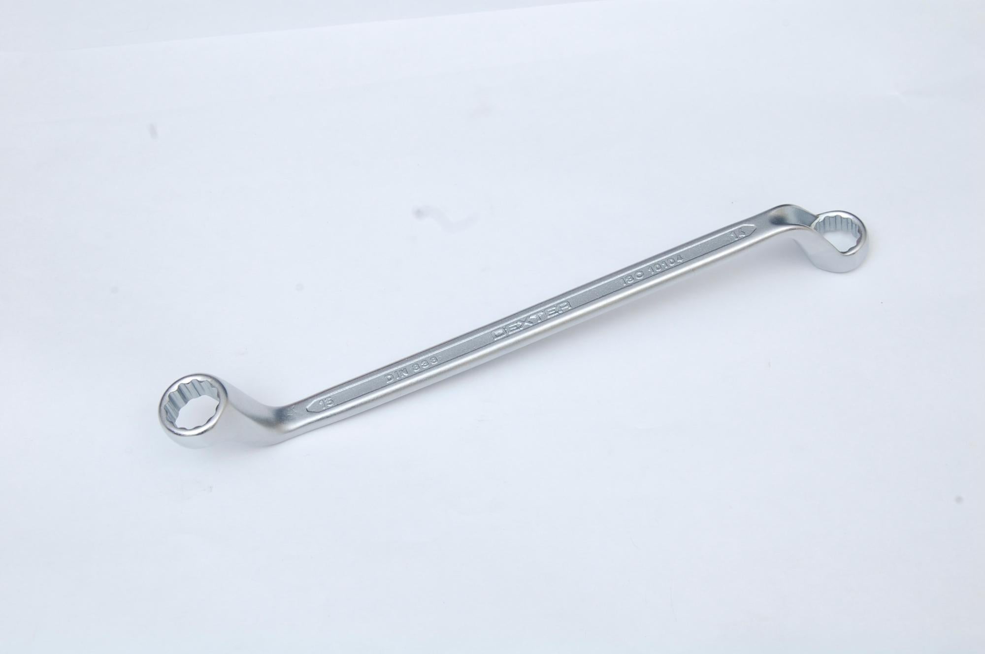 KS Tools 920.0214 Clé Polygonale Contre-Coudée 14x15 Mm Chrome Vanadium - Finition Chromée Robuste