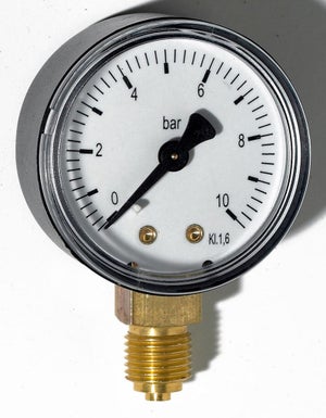 Manomètre, cadran de 50 mm, 1/8 BSPT, manomètre axial, manomètre de  pression d'air, connexion arrière pour air, eau, huile, gaz(0-60psi 0-4bar)
