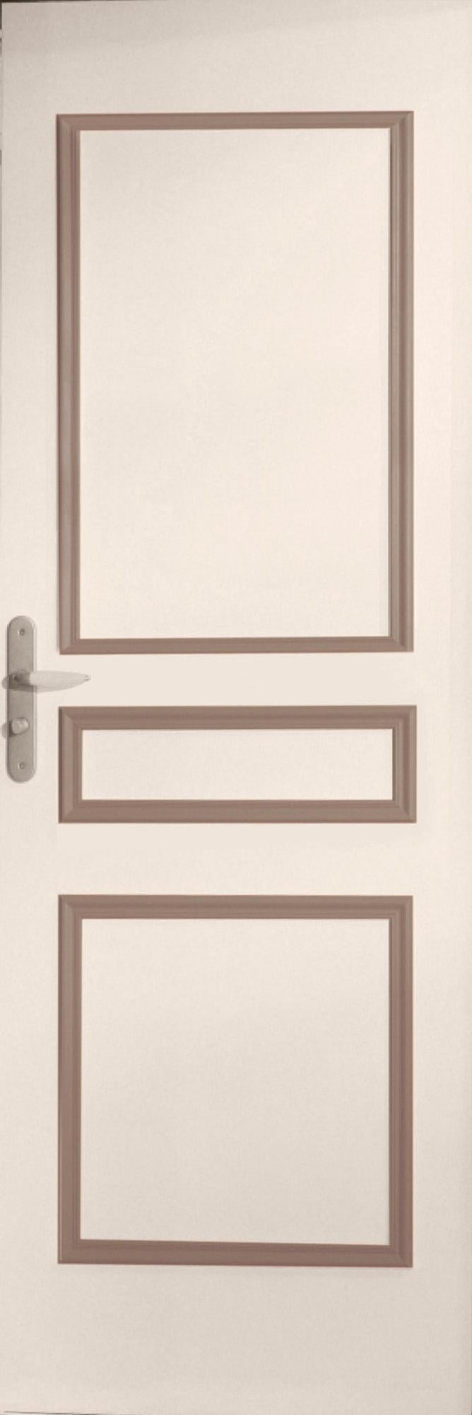 Décor de porte de 3 panneaux assemblés, traverse droite, bois