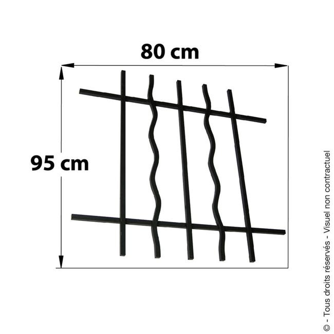 Grille de Defense Structural pour Fenetre H= 95 cm x L= 80 cm (côte  tableau)