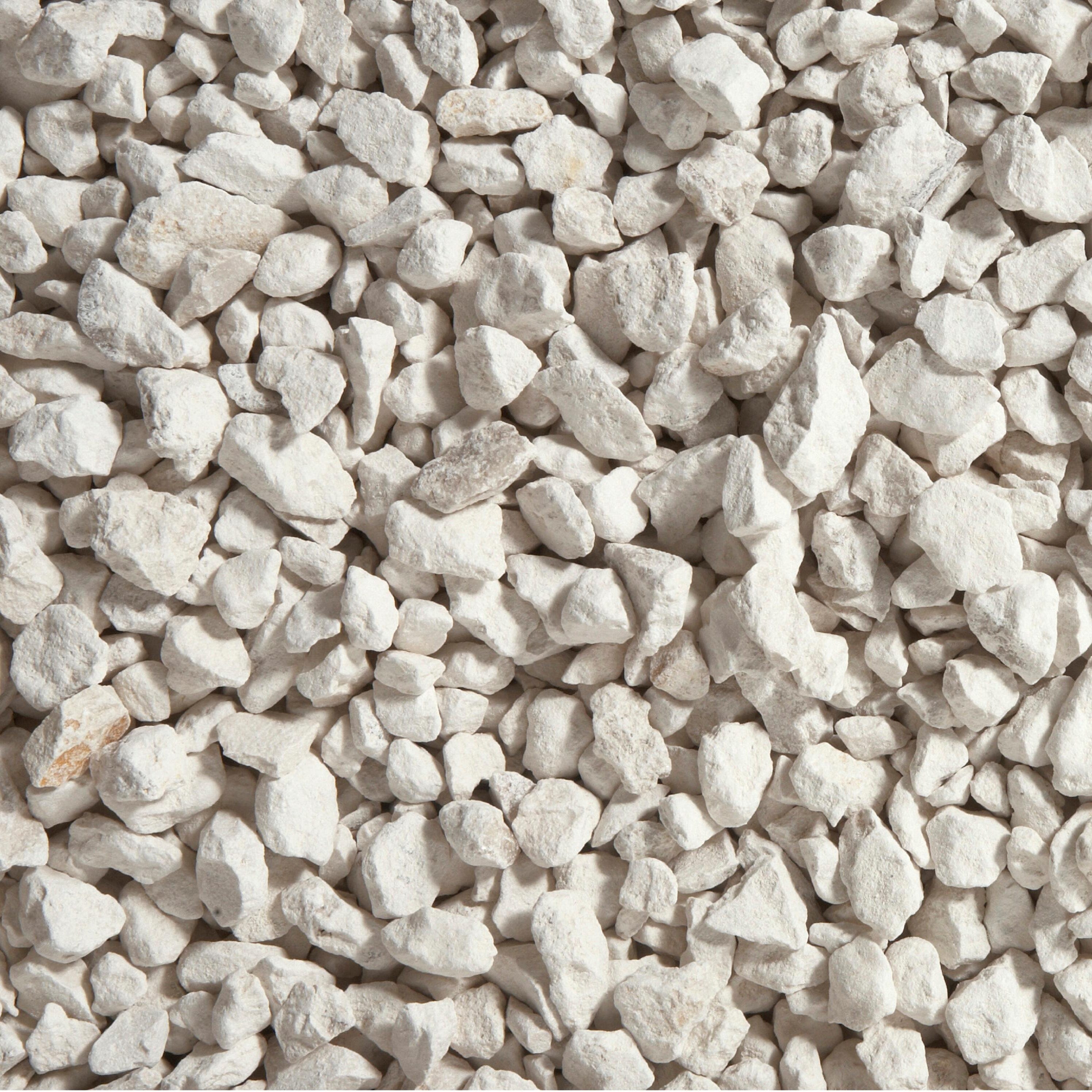 Graviers pierre naturelle Calcaire blanc pur, 6/16mm, 25 kg