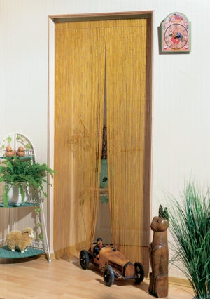 Rideau de porte brun/beige 90 x 220 cm