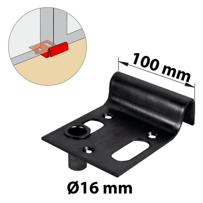 Sabot r glable pour portail gache visser inox H.33 x L.140 x