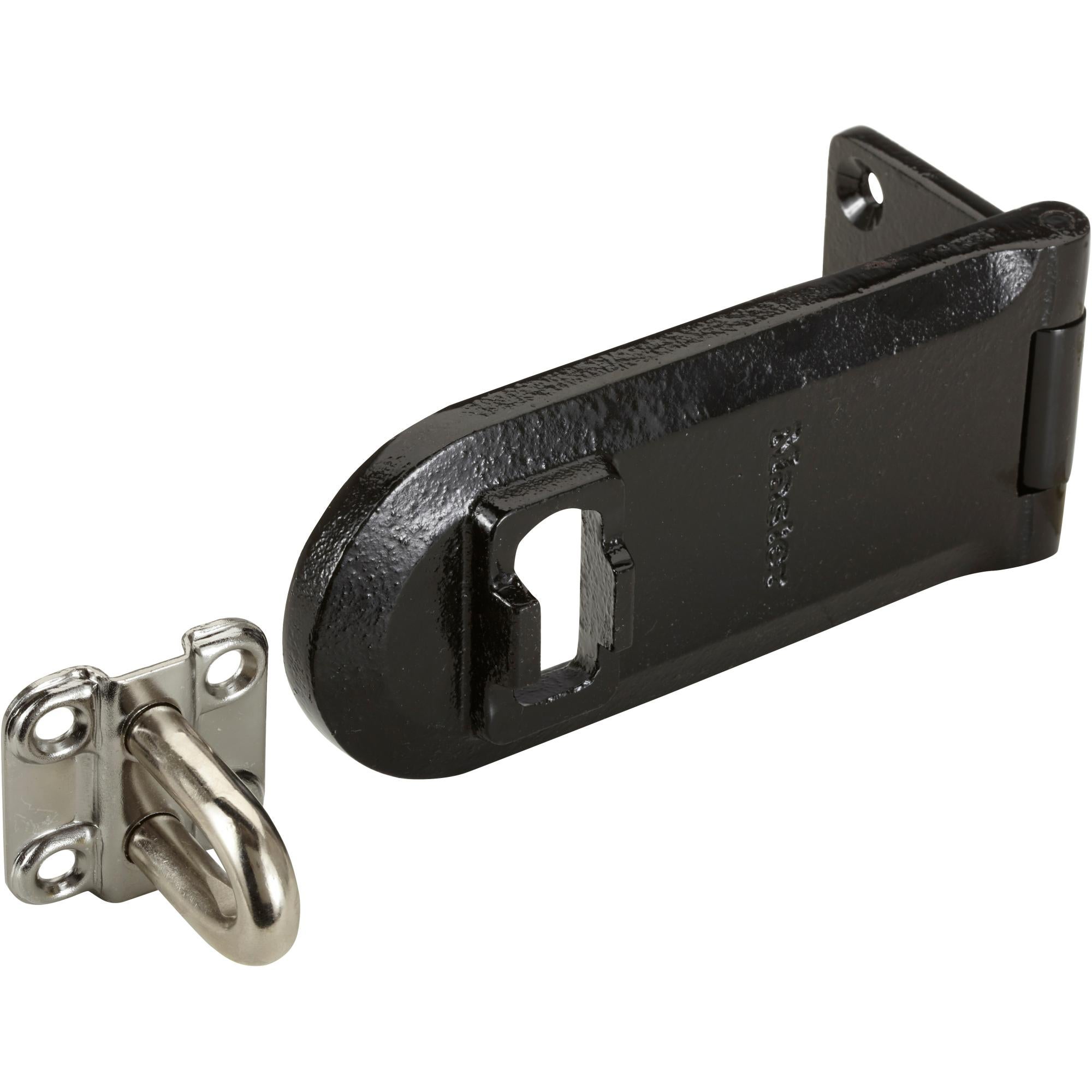 Moraillon et loquet Master Lock avec cadenas noir 110mm, Verrou et serrure