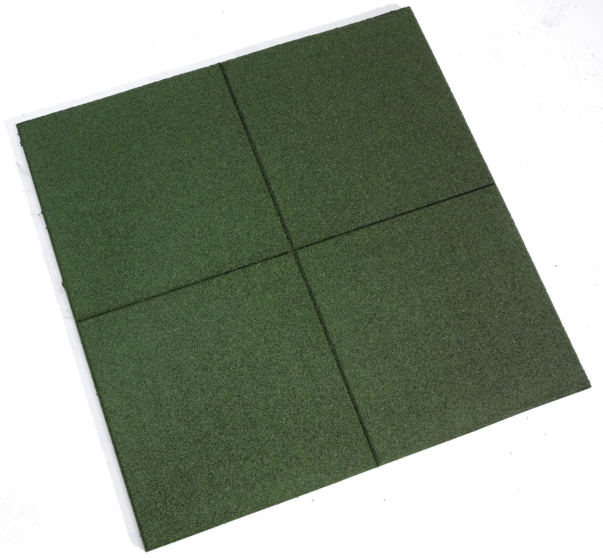 Dalle de sécurité caoutchouc, vert, L.100 x l.100 cm