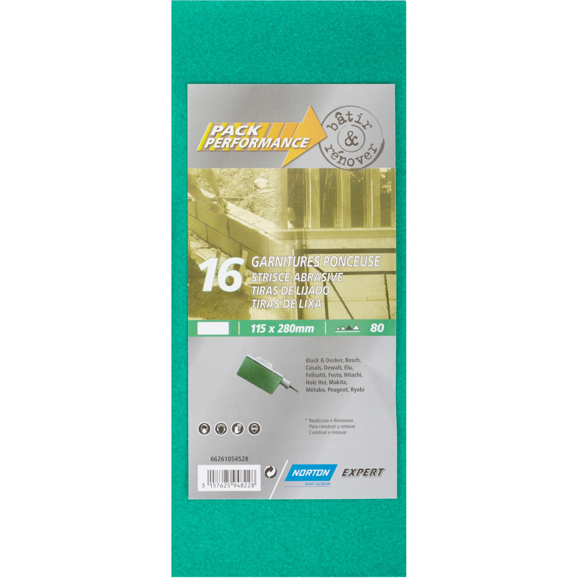 Lot De 8 Patins Norton Expert Non Perforés – Grain 80, Pour Bois, Métal Et Peinture !