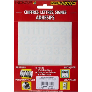 Lettres autocollantes NOVAP noir 30x30mm