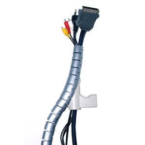 QUETO Lot de 2 Gaine de Câble, 2 M x Ø 20 mm + 2 M x Ø 25 mm Gaine Cache  Câble Flexible Organisateur de Câble en PE pour Câbles  Télé/Ordinateur/USB/Audio/VidéoParent 