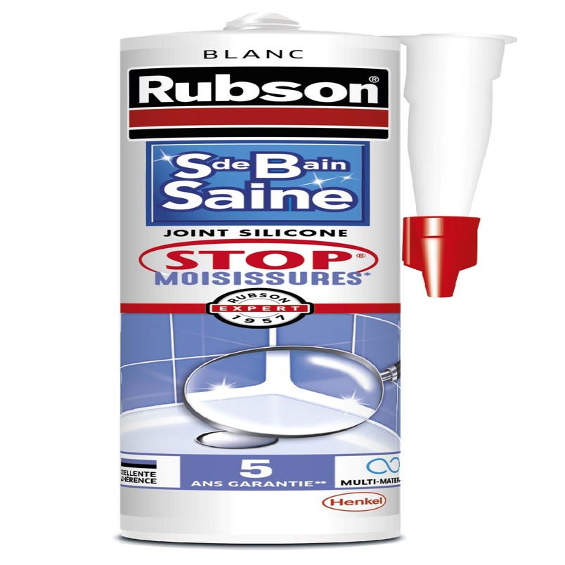 Rubson Mastic Bain & Cuisine Pure Silicone Anti-Moisissures Blanc