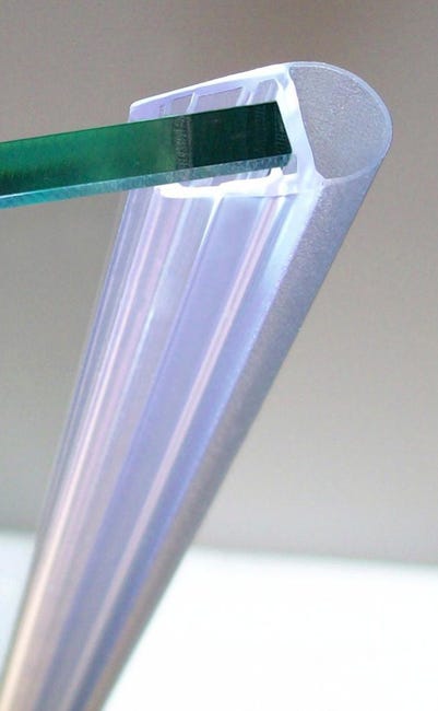 Joint d'étanchéité tubulaire translucide, L.195 cm pour verre Ep. 6 à 8 mm
