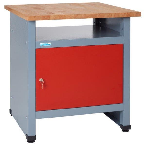 Table d'établi de mécanicien KUPPER, 60 cm, rouge, 4 tiroirs