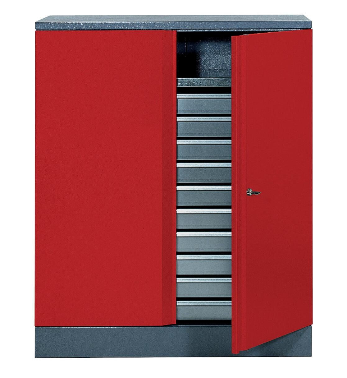 Armoire de rangement en métal rouge KUPPER 91 cm 1 porte 10 tiroirs