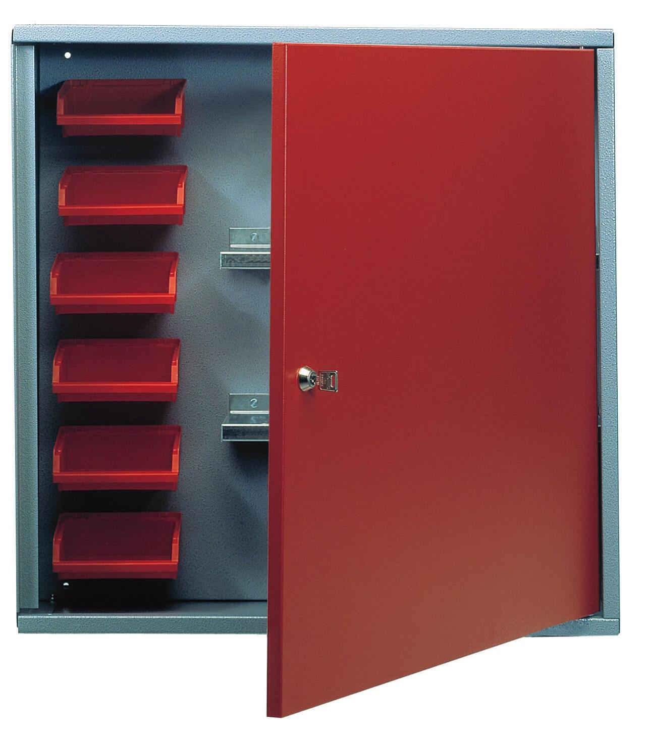 Armoire de rangement avec 6 boîtes à becs en métal rouge KUPPER 60 cm 1 porte Leroy Merlin