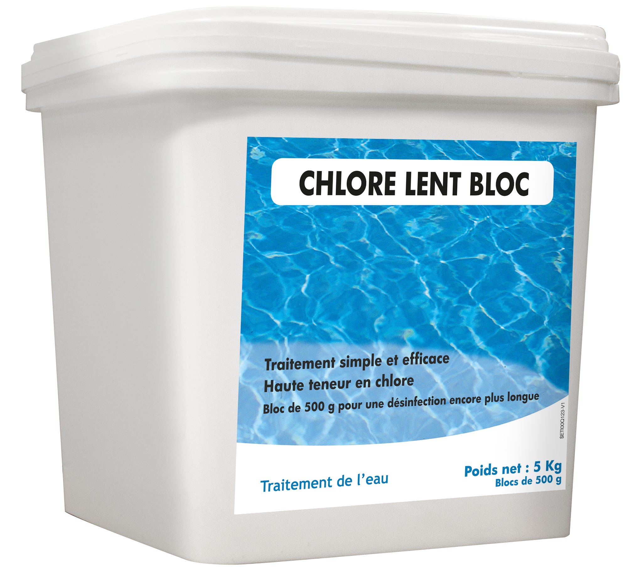 Chlore lent piscine, galet 5 kg