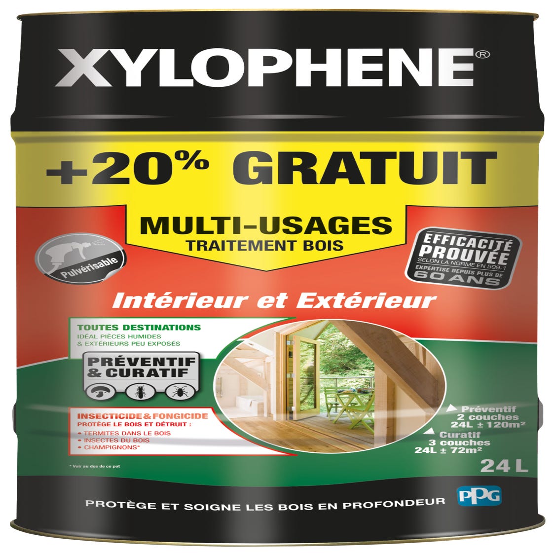 Xylophène multi-usages aqueux - Bidon 1 l de Xylophène multi-usages aqueux