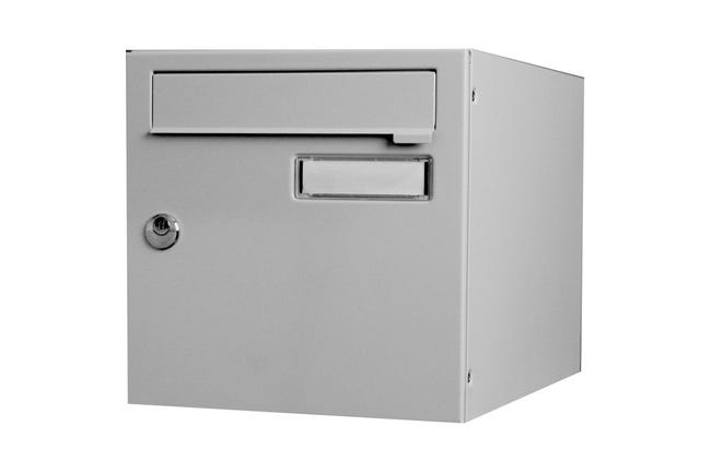 boite aux lettres normalisee 2 portes exterieur renz acier gris brillant leroy merlin