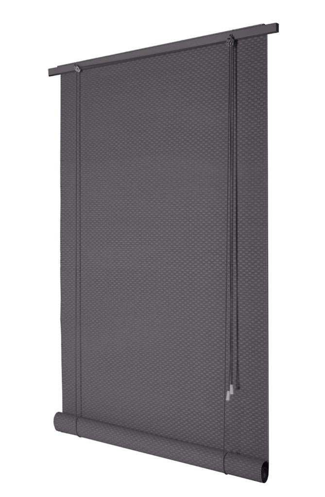 Store enrouleur occultant Bois tissé, gris, 100/110 x 200 cm Leroy Merlin