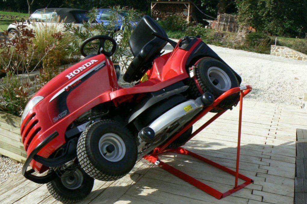 Lève tracteur tondeuse, avec vis de levage - sans effort, supporte 400kg