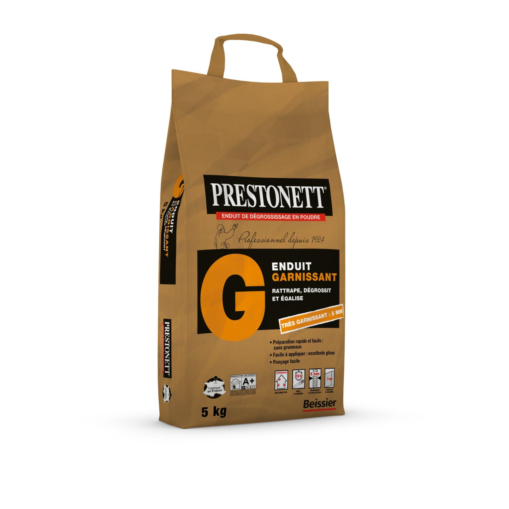 Enduit de rénovation et garnissant en poudre G PRESTONETT blanc 5 kg