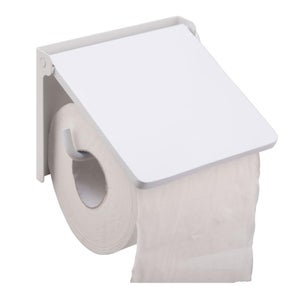 Brosse WC et Dérouleur Papier toilette en Métal Blanc H 80 cm - Accessoires  de WC - Décomania
