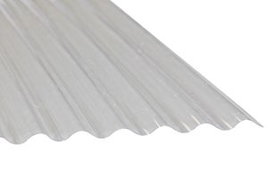 Plaque PVC ondulée (PO 76/18 - petites ondes) Transparent, l : - 90cm, L :  - 3m