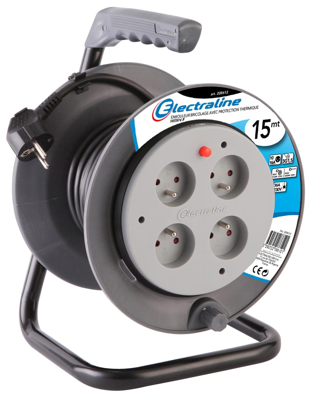 Prolunga Elettrica Zenitech 3G1.5 - 3 Metri, Bianca, Spina 2P+T 16A, Cavo HO5VV-F - Foto 5